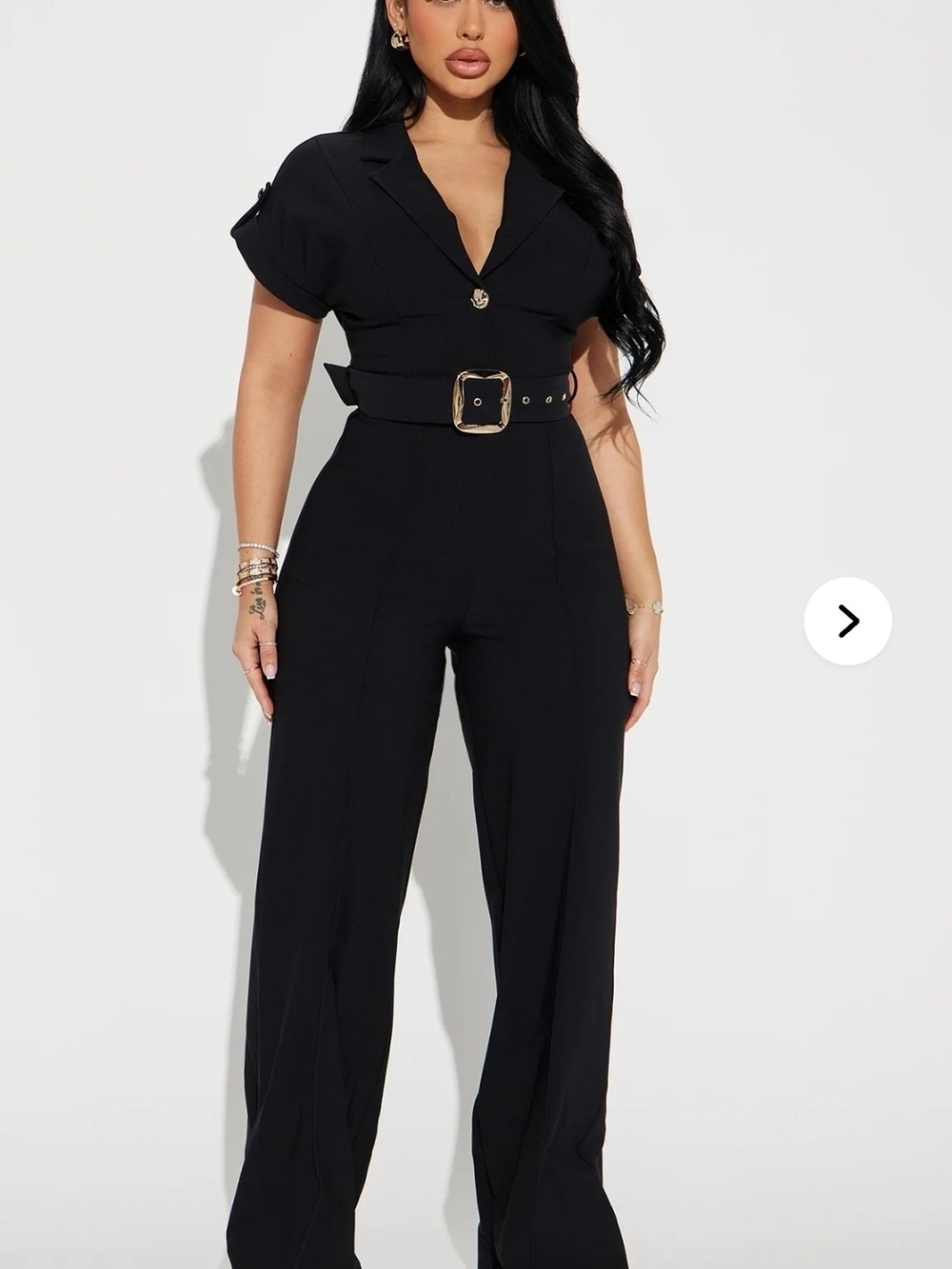 Petal & Pup Sienna Belted Jumpsuit Black Wide Leg